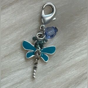 Disney Mickey Silver and Blue Dragonfly Charm
